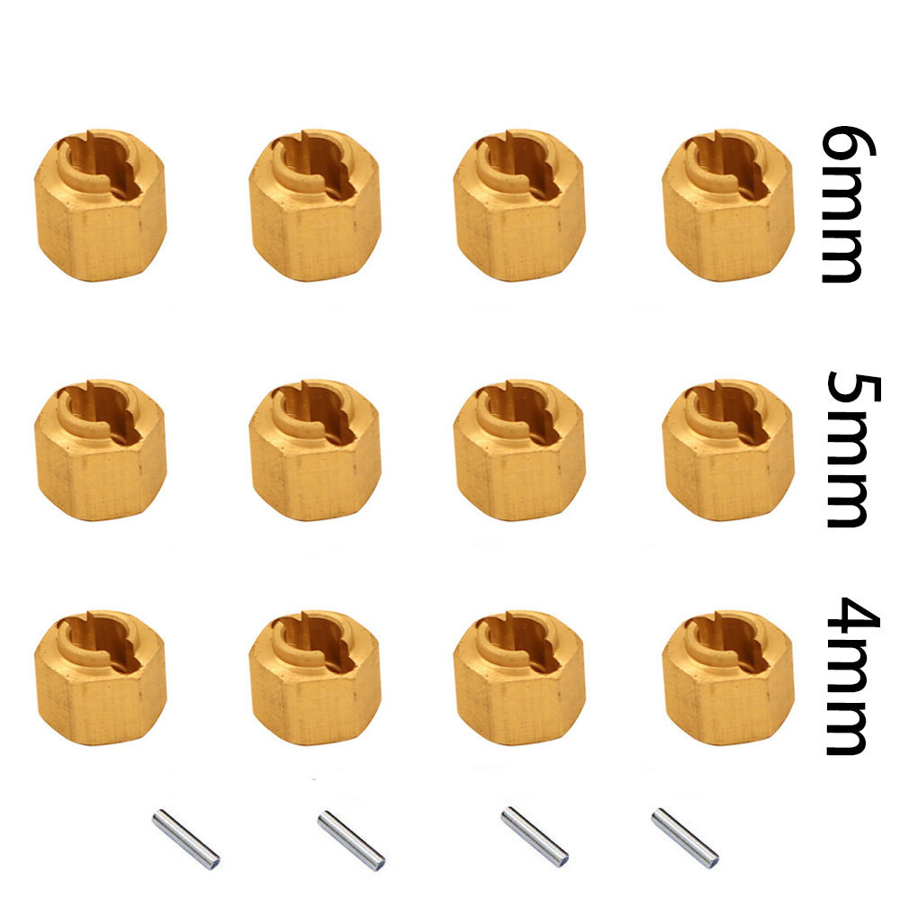 4 шт. латунный колесный гексагональный хаб, соединитель 4/5/6 мм для обновления радиоуправляемой машины TRX4M