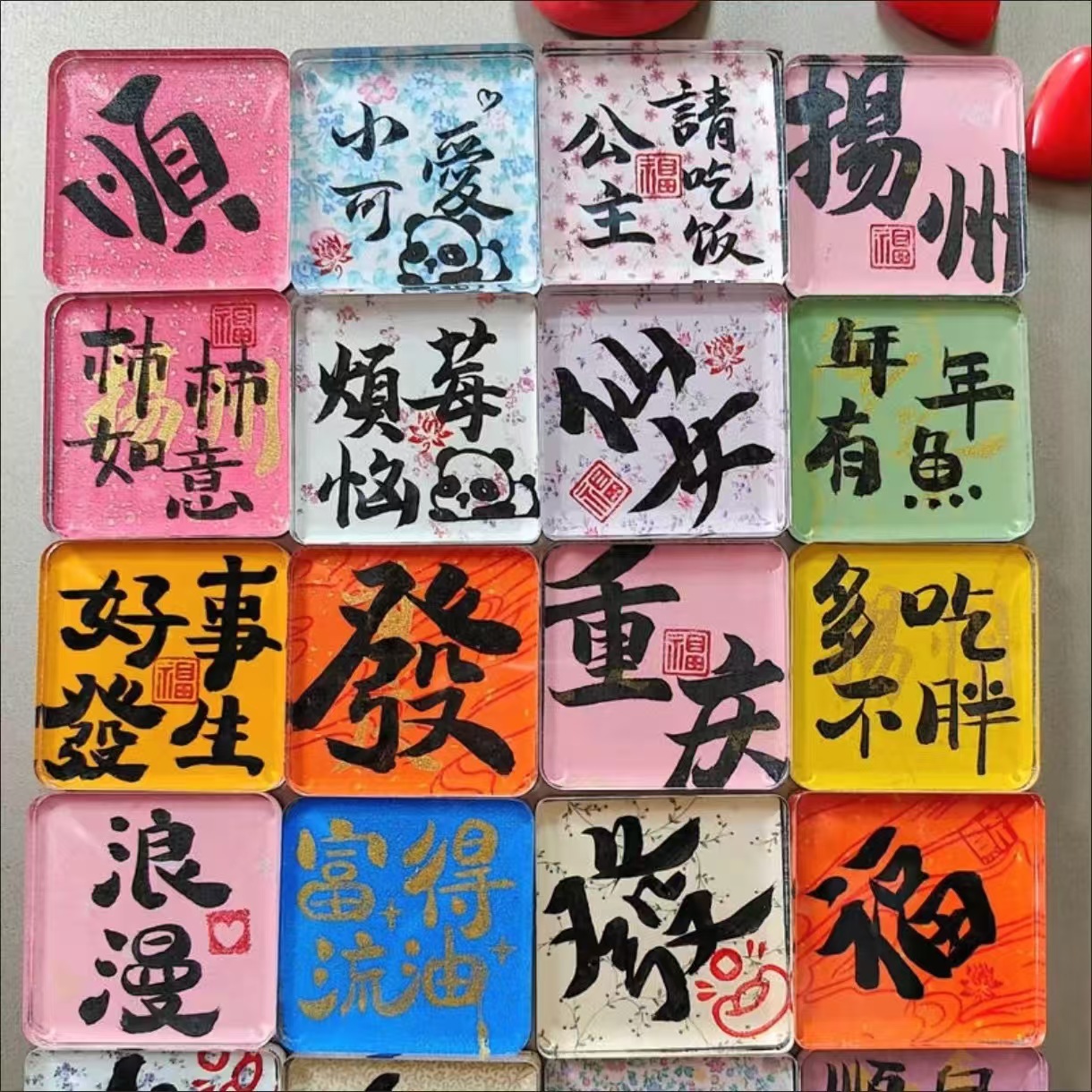 Acrylic Refrigerator Magnet Homemade Anime Cartoon Star Magnetic Attraction Tourist Attraction Refrigerator Door Freezer City Cultural Creation