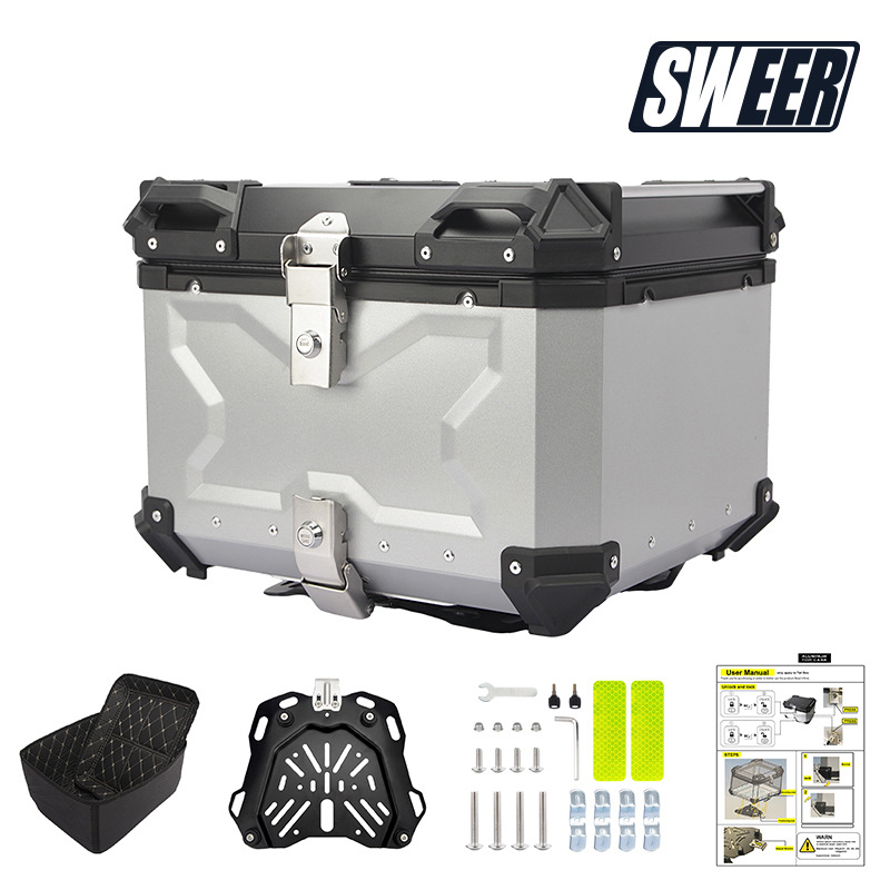 мотоциклетный алюминиевый боковой ящик 28L 32L 36L 45L 55L 65L 80L 100L водонепроницаемый три ящика