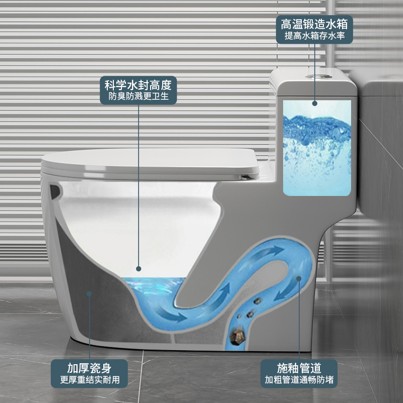 Household Toilet Siphon Type Toilet Water-saving and Odor-proof Large Caliber and Large Power Toilet Superior Toilet Small Apartment
