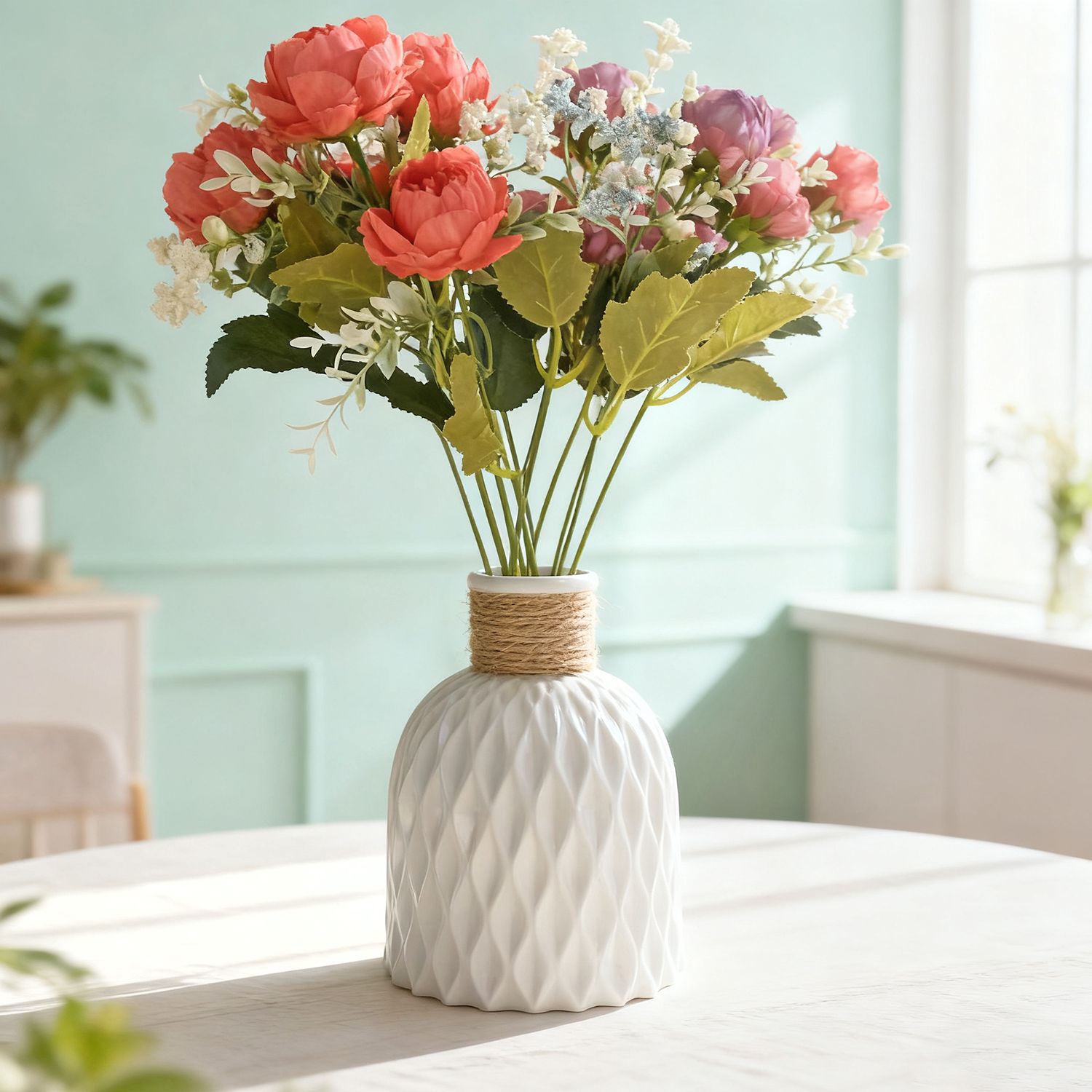 Manufacturer Wholesale Plastic Vase Water Ripple Scandinavian Ins Style Origami Vase Living Room Decoration Props Scene Layout