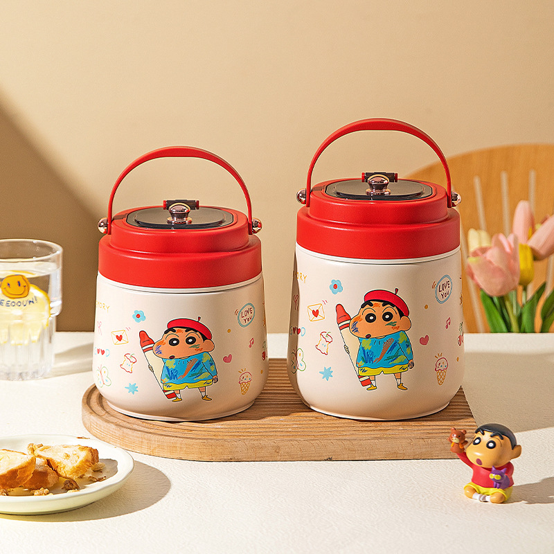 [Modern Housewife & Crayon Shin-Chan] 304 Stainless Steel Insulated Lunch Box Bucket Office Worker Insulated Bucket Stew Beaker