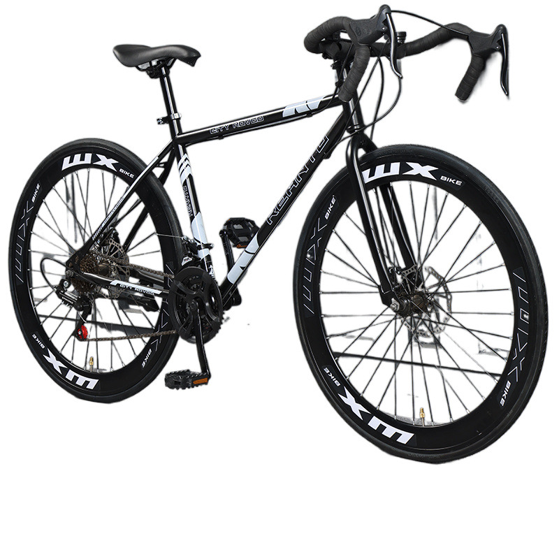 Variable Speed Dead Flying Bicycle Adult Male and Female Student Bicycle Ultra Light Road Racing High Color Value Solid Tire Net Red