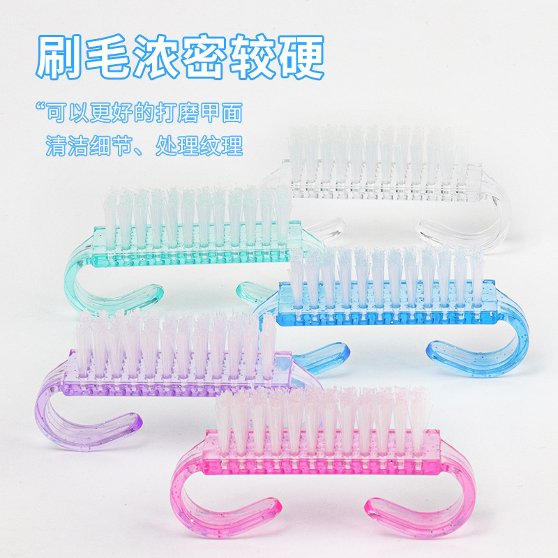 Wholesale color nail brush to nail dust horn powder dust brush new nail tools cleaning and polishing nail brush
