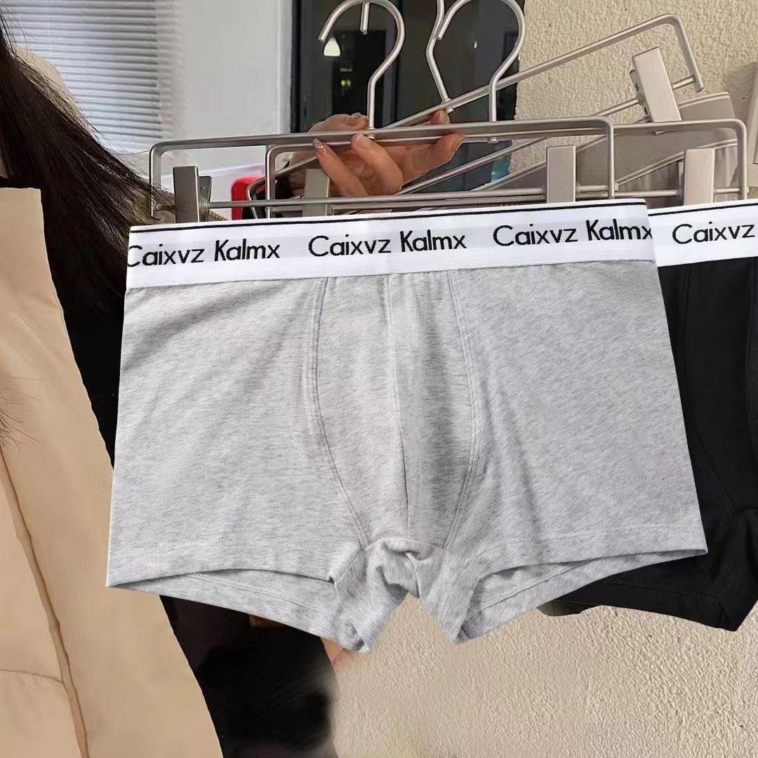 Caixvz Kalmx Men's Underwear Pure Cotton Boxer Briefs Sports Mid-Waist Boxer Briefs Breathable Men's Short Underwear