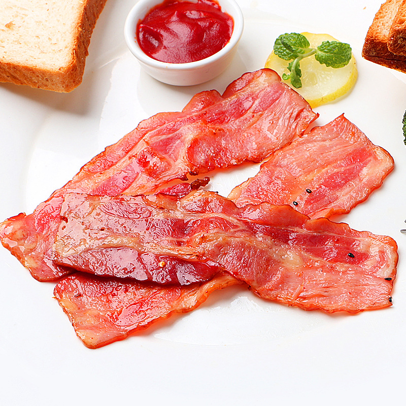 Bacon Slices Breakfast Home Hand Cake Side Dishes Wholesale Barbecue Ingredients Food Non-Low-Fat Baked Pizza Commercial