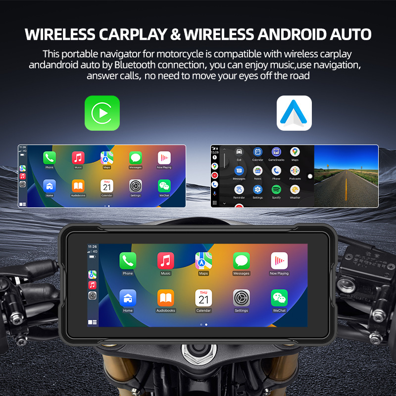 Cross-Border Popular Motorcycle Carplay Screen Projection Wifi Interconnection High-Definition Navigation Waterproof and Anti-Vibration Driving Recorder