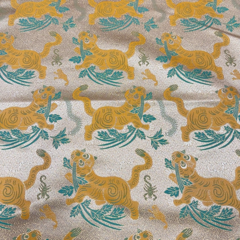 150cm Tiger Town Five Poison Imitation Song Jin High-end Children's Wear Brocade Fabric Tang Jacket New Chinese Style Jacket Handmade