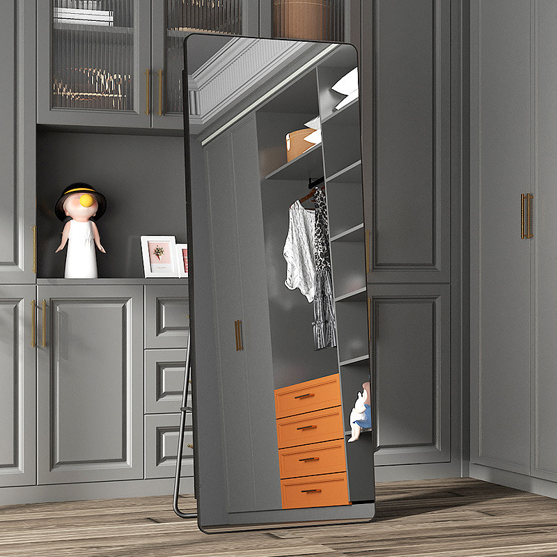 Full-Length Mirror Floor-To-Ceiling Mirror Home Internet Celebrity Ins Style Female Dormitory Bedroom Wall Hanging Wall Fitting Dressing Mirror Wall Hanging