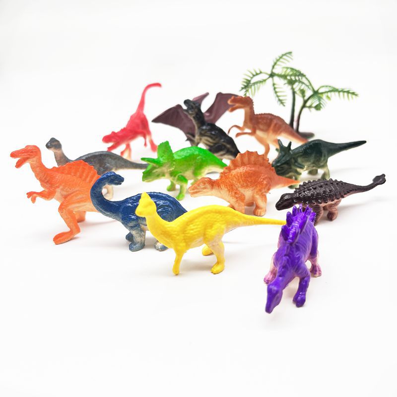 Spray Paint Mini Dinosaur Model Toy 13 Bulk Soft Rubber Simulation Dinosaur Toy Gashapon Machine Cross Border