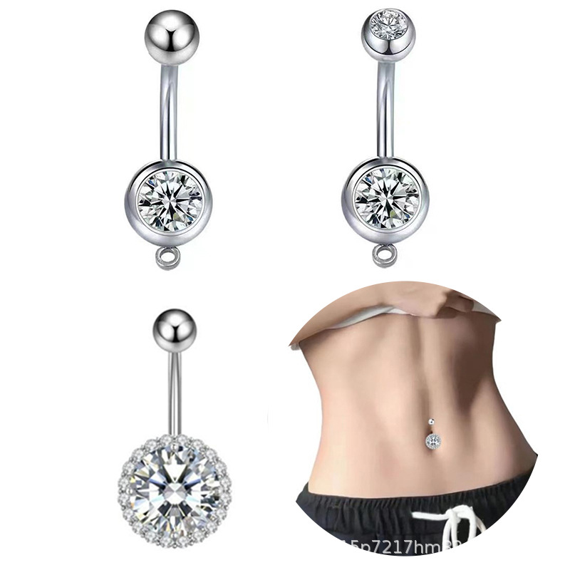 Классическая пупочная серьга европейского и американского стиля, необходимое украшение, 316 нержавеющая сталь, циркон, популярная пупочная серьга