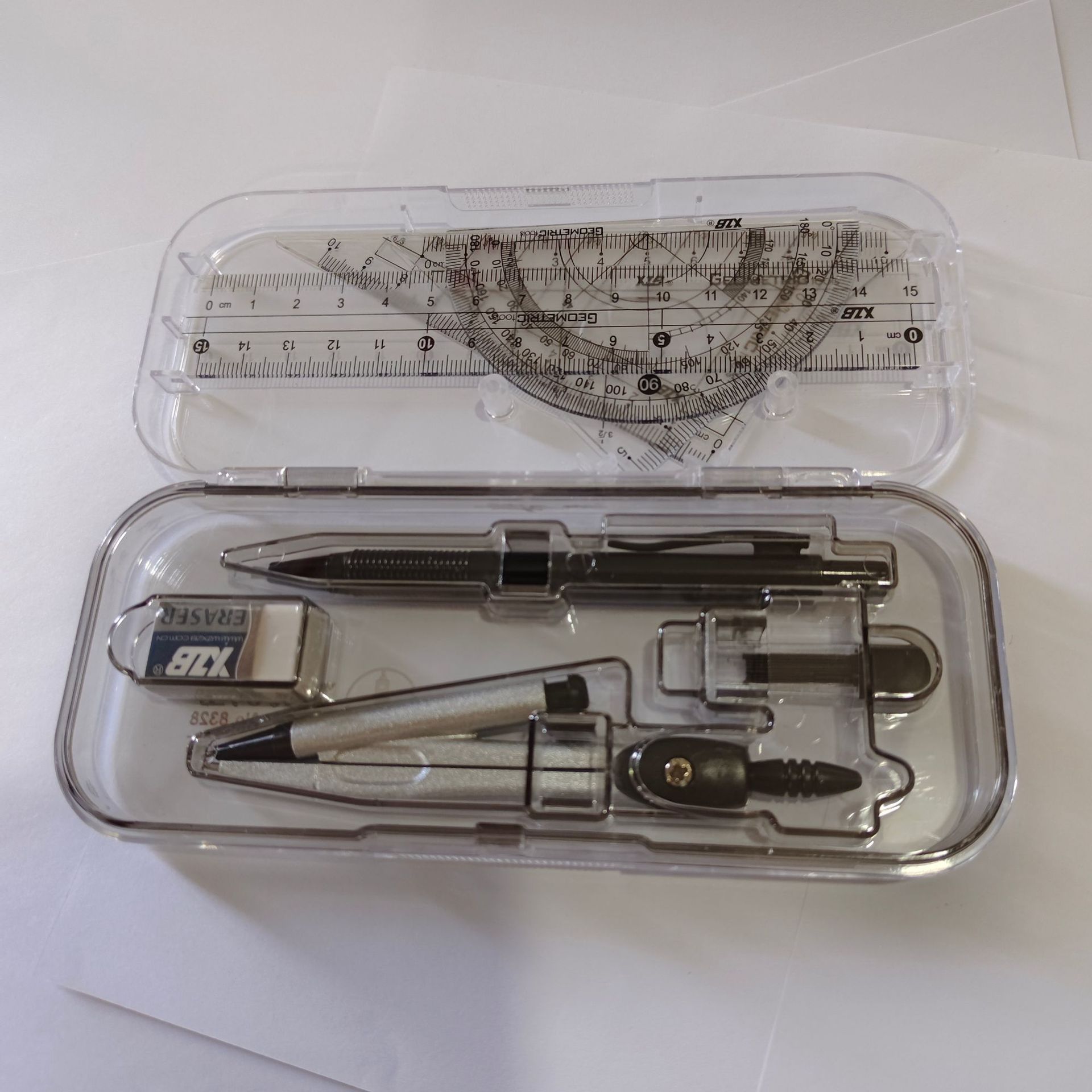 The compass ruler set student drawing tool drawing ruler geometry drawing triangle stationery set ruler wholesale