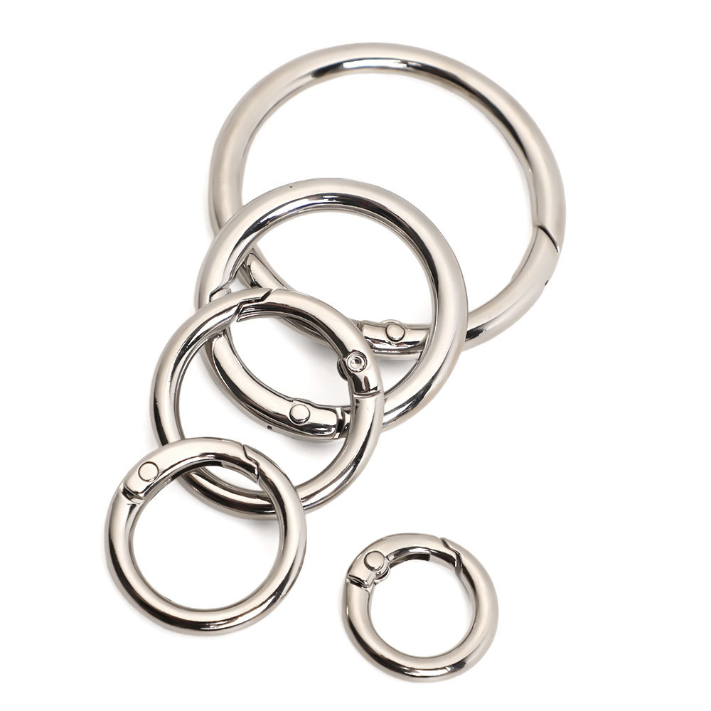 Metal spring ring open ring key ring zinc alloy round buckle spring buckle key buckle luggage accessories