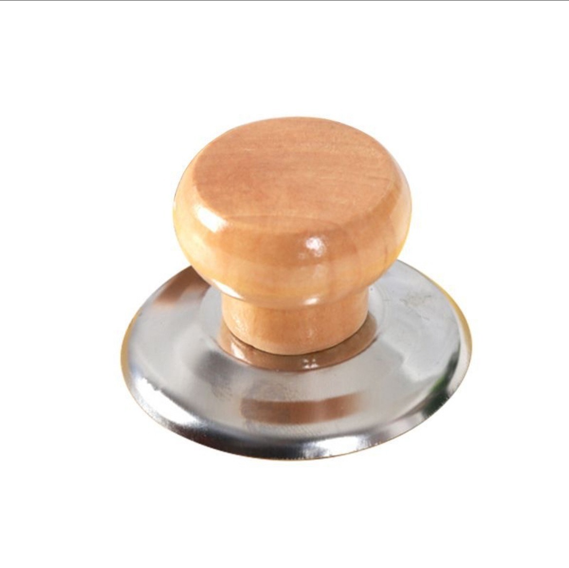 Factory Direct Sales Solid Wood Pot Lid Cap Pot Lid Handle Universal Kitchen Supplies Stainless Steel Pot Lid Button