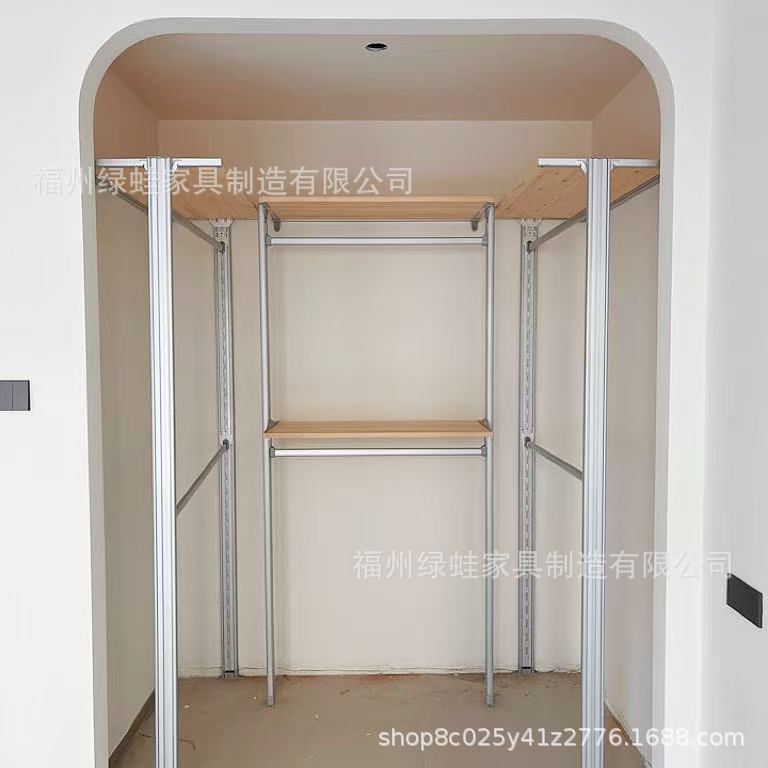 Japanese-Style Metal Wardrobe Column Wholesale Folding Door Storage Cabinet Rust-Proof Durable Simple Assembly Wardrobe Rack