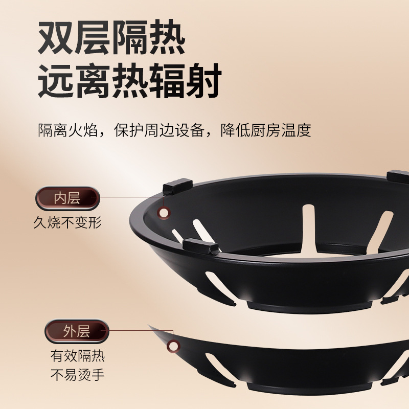 Stainless Steel Double-Layer Fire-Proof Windproof Energy-Saving Cover Gas Stove Bracket Matching Accessories 8-Claw Universal Household