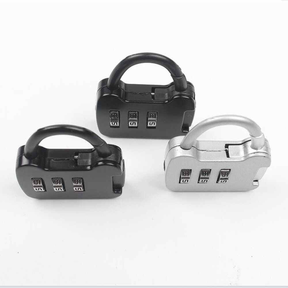 Colorful compact three-wheel password lock luggage bag zipper padlock