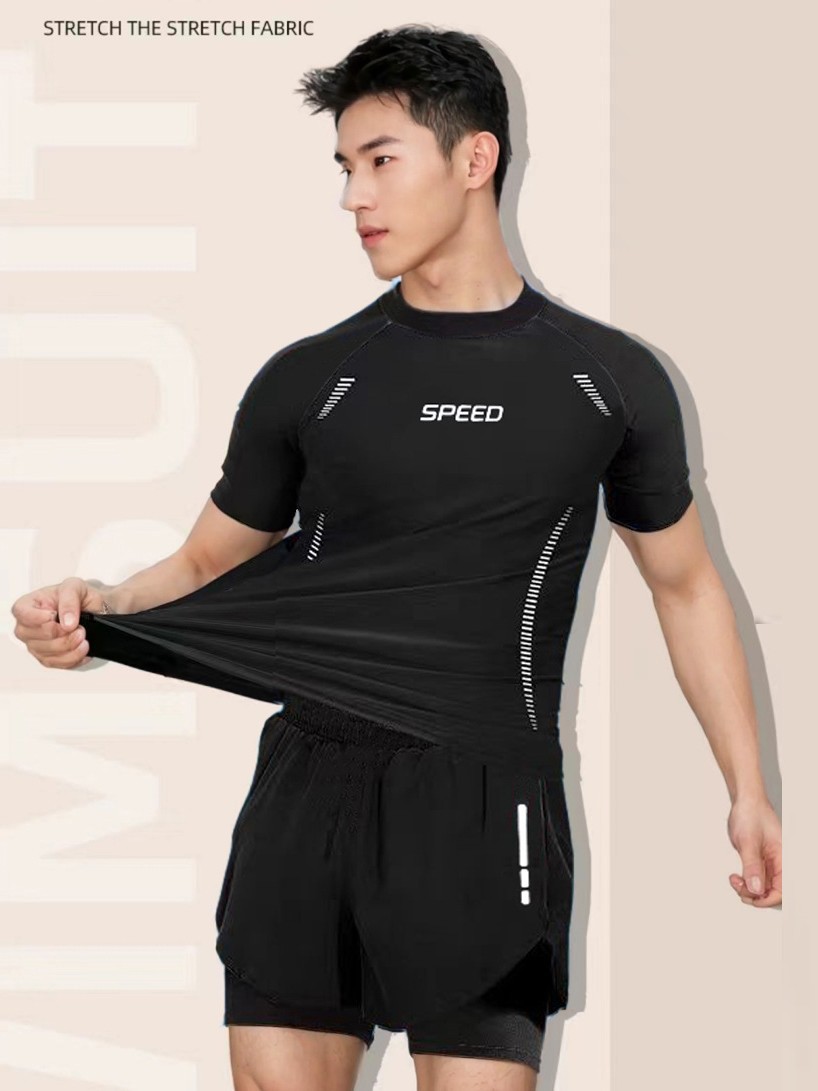 Swimsuit Men's Split College Student Professional Swimsuit 2025 New Loose Adult Anti-Embarrassment Swimming Trunks Suit