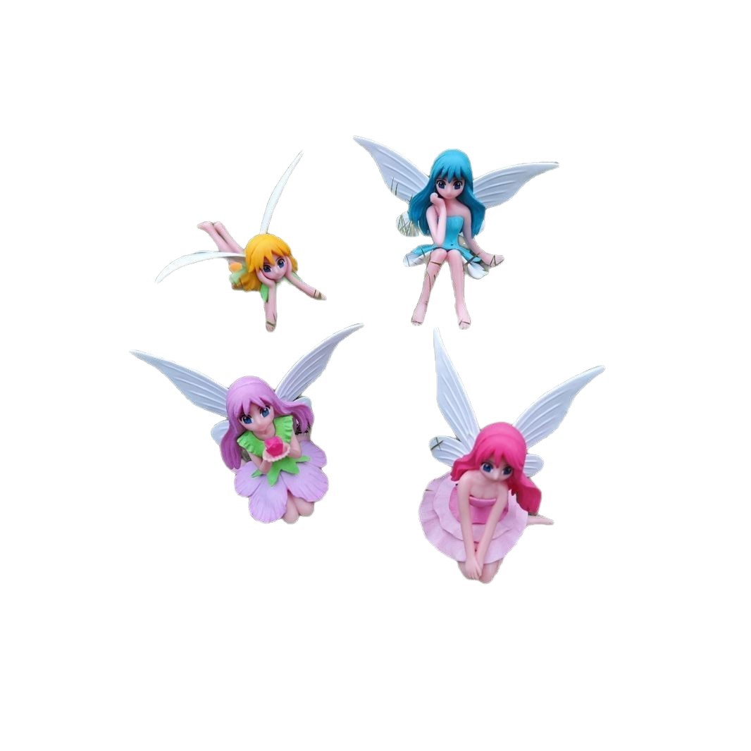 New Cute Flower Fairy Micro Landscape Gardening Ornaments DIY Flower Fairy Pvc Cake Decoration Car Ornaments