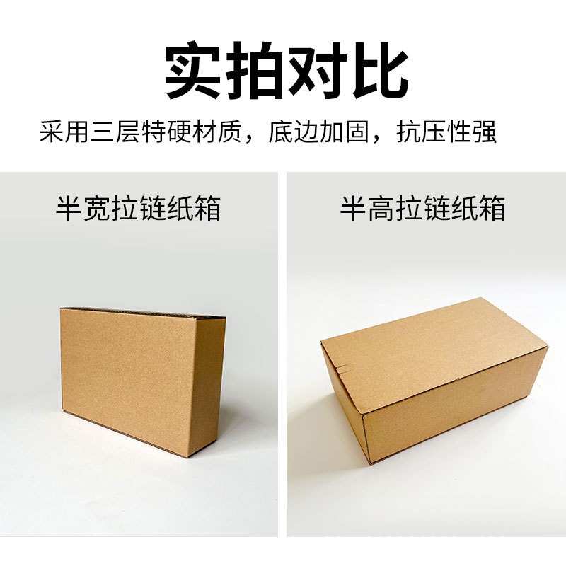 Zippered Carton Three-Layer High-End Carton Cosmetics Packaging Extra Hard Easy-To-Tear Zipper-Type Tape-Free Delivery Carton