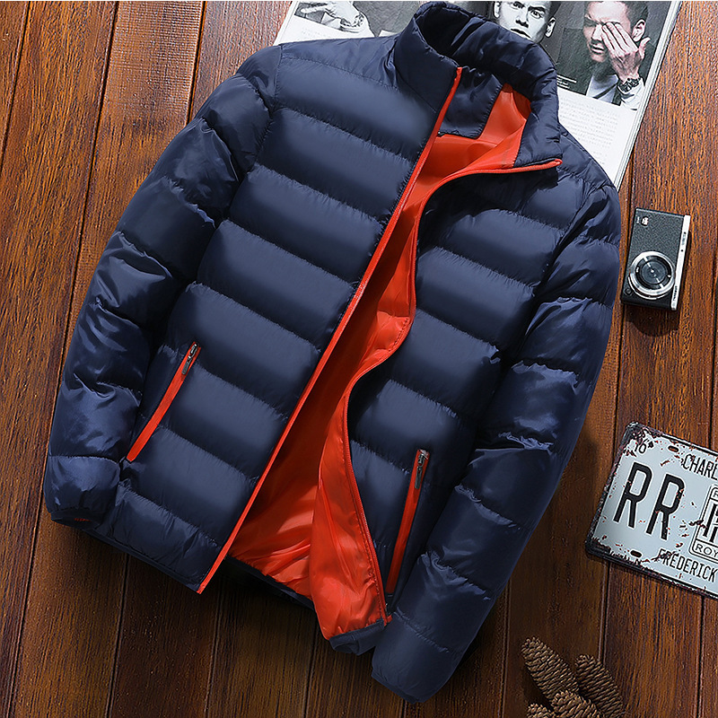 Foreign Trade Winter Thickeneded Cotton Outwear Men's Stand-Up Collar Zipper Cardigan Cotton Outwear Outdoor Large Size Cotton Jacket Casual Outwear Warm Men