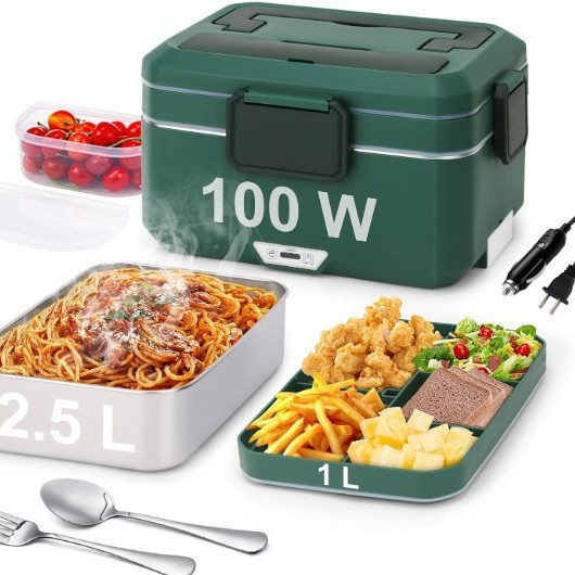 Electric Lunch Box Plug-In Household Large-Capacity 3.5L Stainless Steel Lunch Box Portable Heated Lunch Box Office Worker Lunch Box