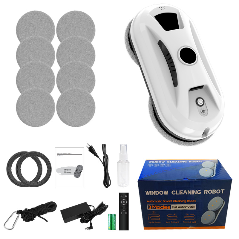 Cross-Border Spot Goods: Water Spray Window Cleaning Robot, High-Power 90W Smart Glass Cleaning Machine, Window Cleaning Robot
