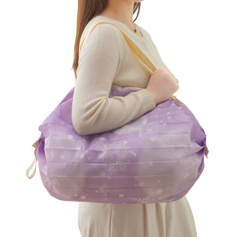 Foldable shopping bag travel shoulder portable thickened large shopping bag supermarket environmental protection shopping bag