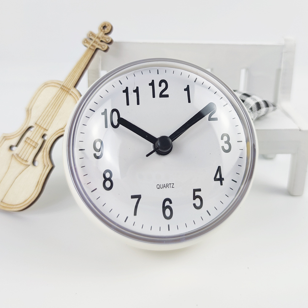 7.5 см мини влагостойкие часы для ванной, маленькие настенные часы для кухни и ванной, новые настенные часы с влагозащитным присоской для холодильника