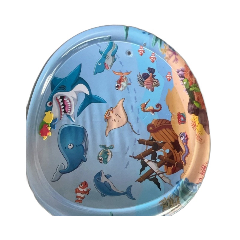 New Ocean Fish Baby Round Kidsren's Inflatable Climbing Water Mat Super Large Pat Music Kidsren's Toy Ice Mat