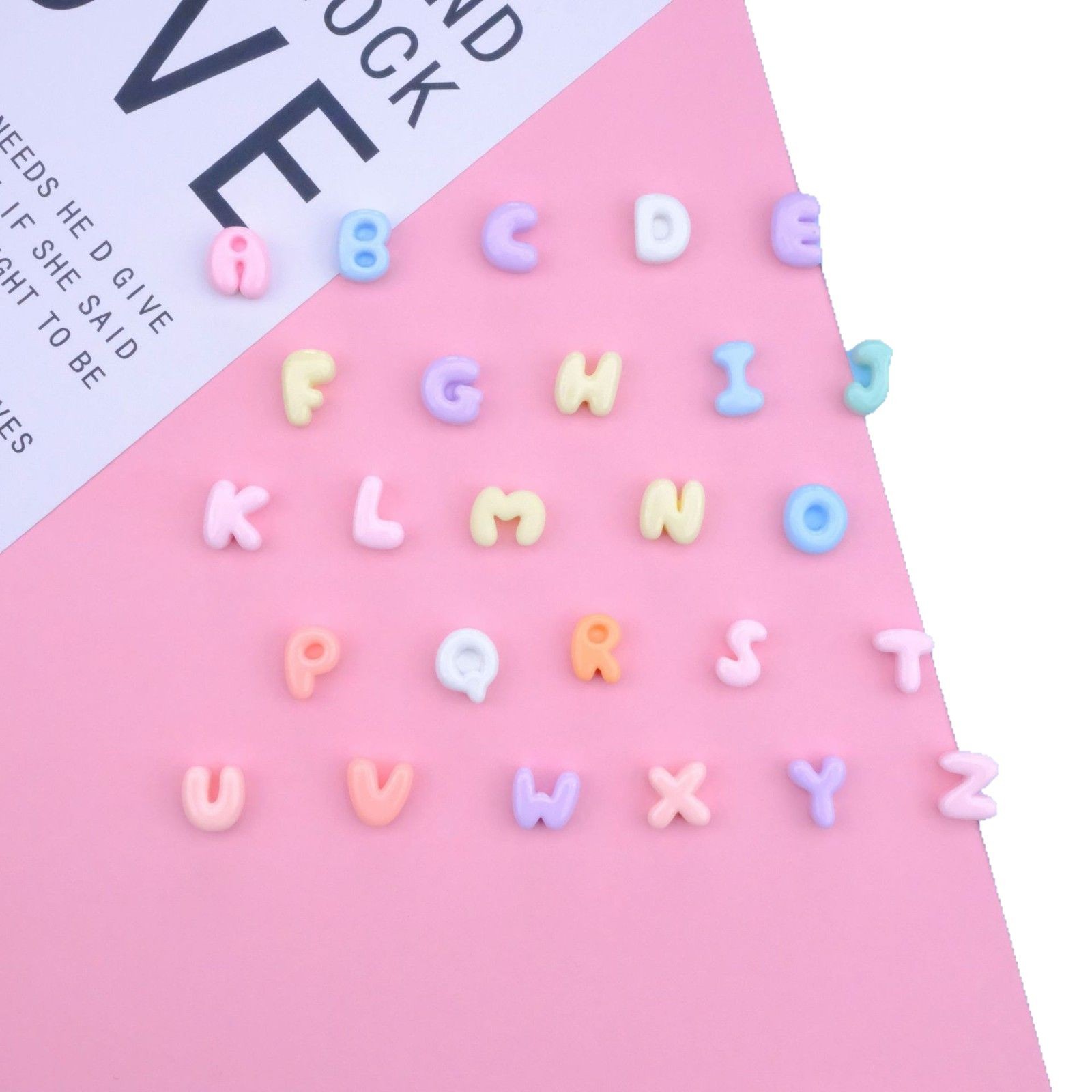 Single Selection of 26 English Alphabet Mini Resin Accessories Letters DIY Cream Glue Hair Accessories Materials