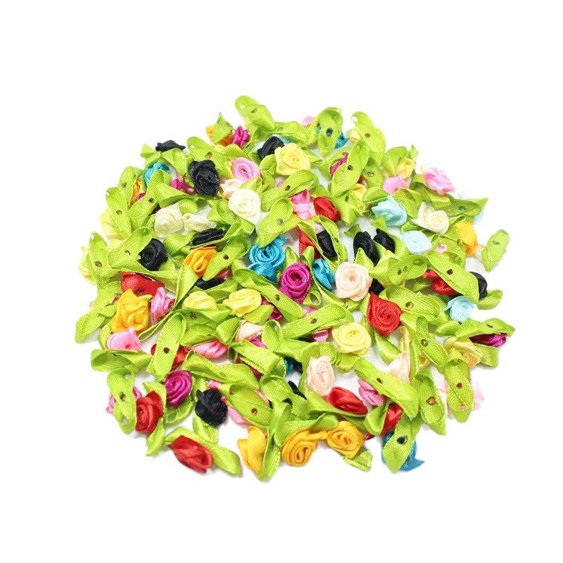 Rose Leaves Handmade Ribbon DIY Bow Jewelry Accessories Kidsren's Clothing Accessories Head Flower Gift Box Crafts