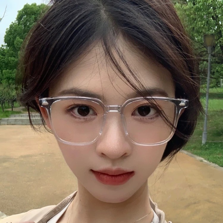 New Large Frame Square Frame Myopia Glasses Finished Product for Students, Available with Prescription, Suitable for Large Faces, Slimming, Gradient, Anti-Blue Light, Non-Prescription Lenses