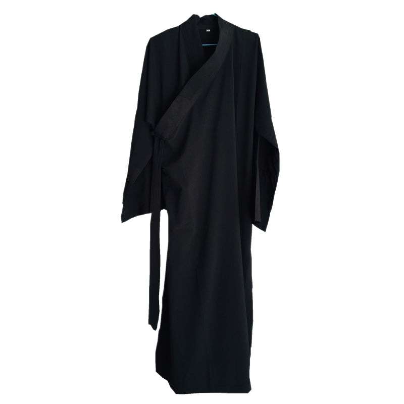 Ancient Costat Taoist Dress Robe suit Coat Taoist Supplies Clothes Taoist Robe Thin Robe Slant-breasted Long Gown Three-clean-up Collar
