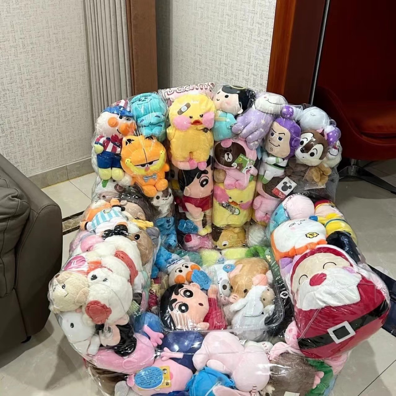 Cross-Border Transparent Sofa Doll Storage Non-Inflatable Doll Storage Bag Teddy Bear Storage Sofa Ready Stock Wholesale