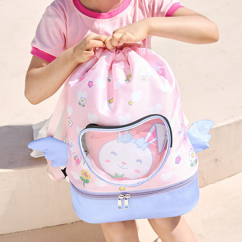 New Children's Swimming Backpack Cute Waterproof Pool Wash Storage Backpack Large Capacity Portable Cartoon Schoolbag
