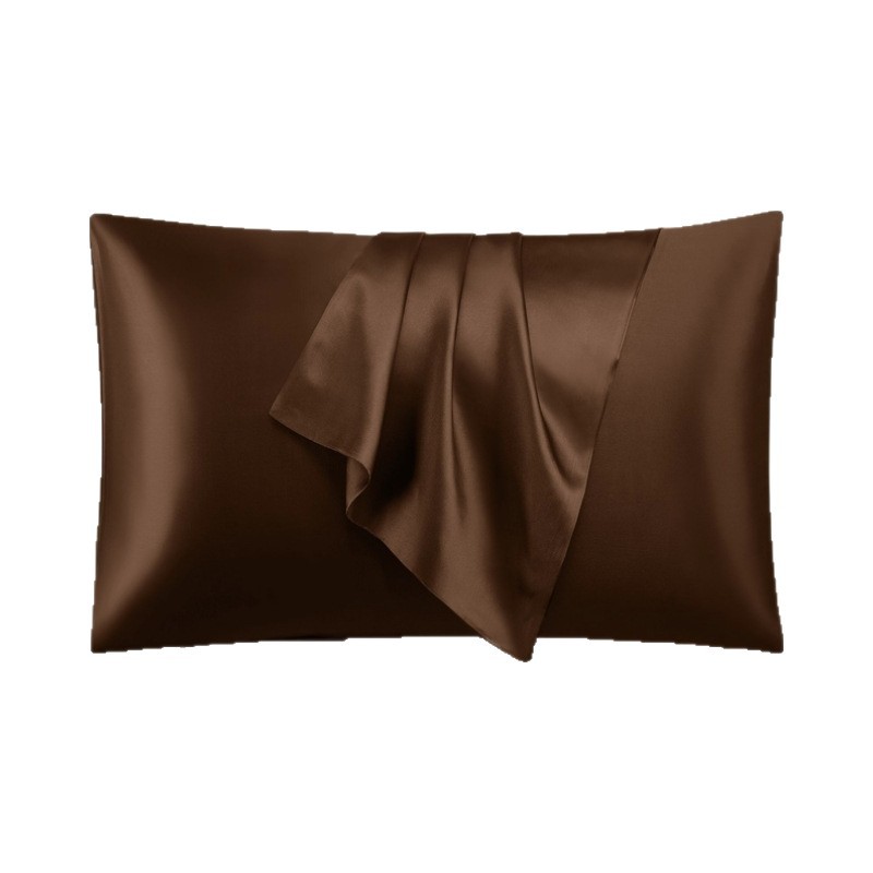 Cross-Border Export Pure Color Imitation Silk Pillowcase Pillowcase Satin Pillowcase Envelope Pillow Wholesale Pair