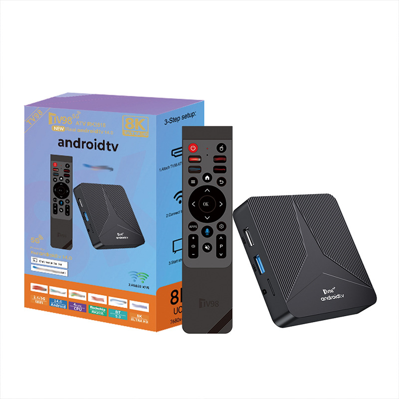 Foreign trade TV98 ATV RK3518 set-top box 4K HD Bluetooth 5GWIFI TV box TV box