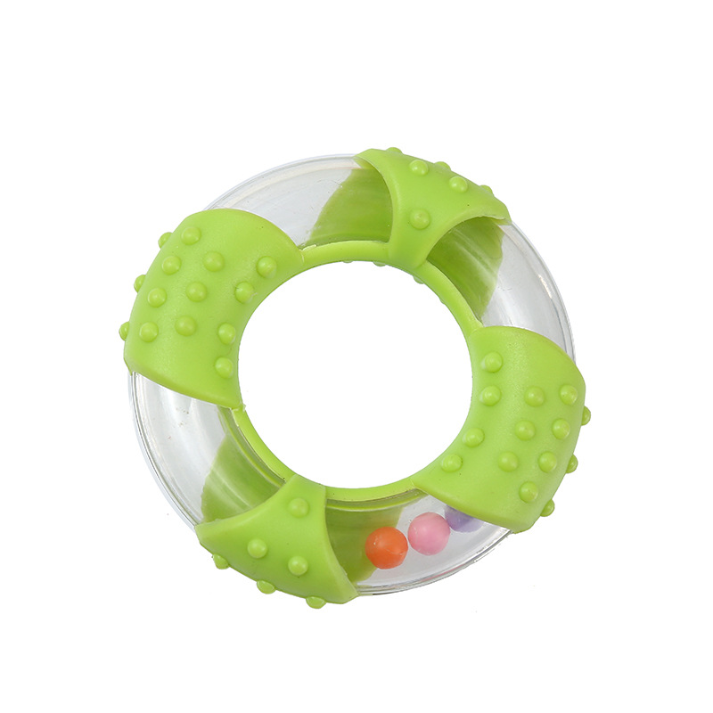 Transparent Kidsren's Plastic Ring Rattle Baby Soothing Hand Bell DIY Plastic Abs Bell Toy Accessories