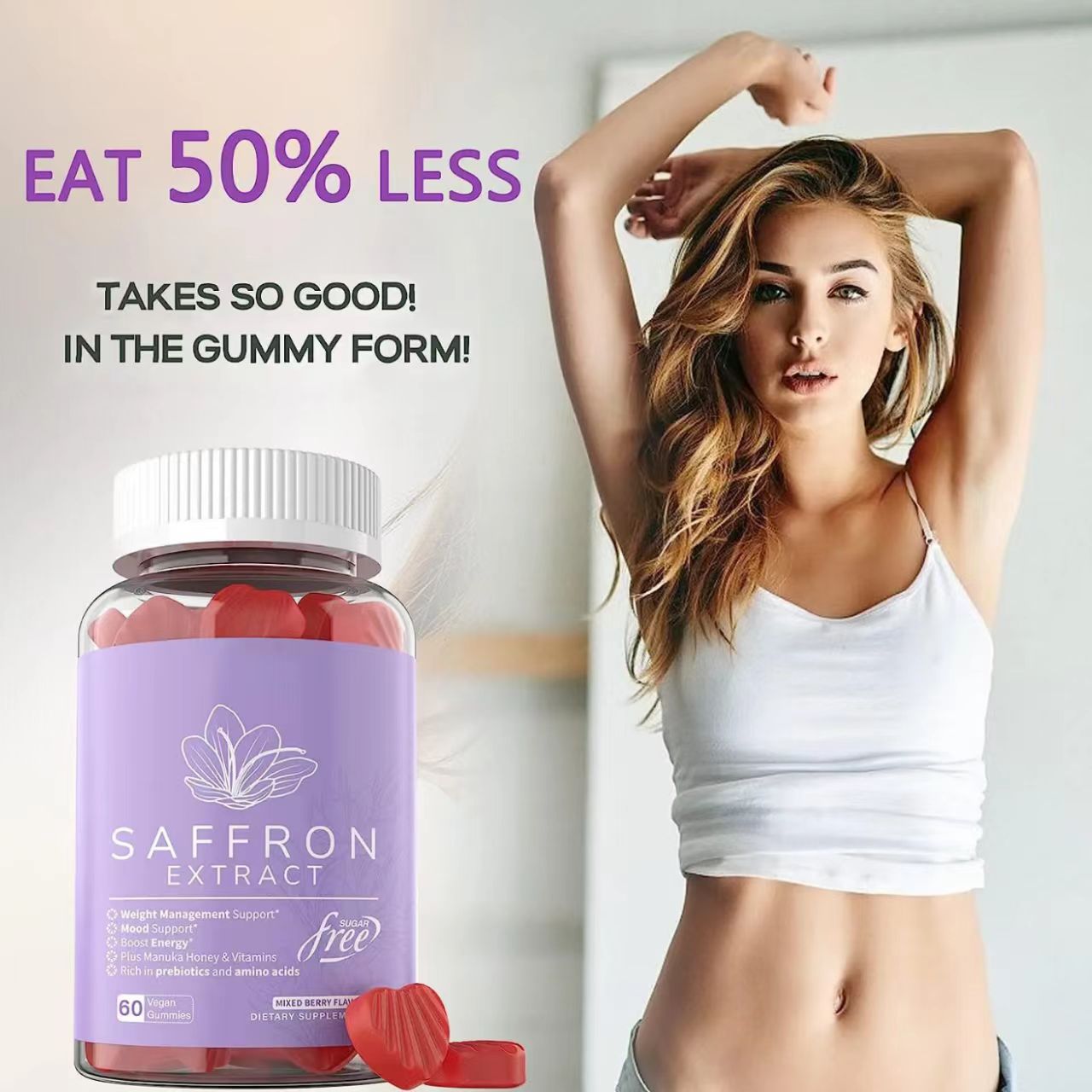 Cross-Border Daily Nourishing and Beautifying Saffron Gummies