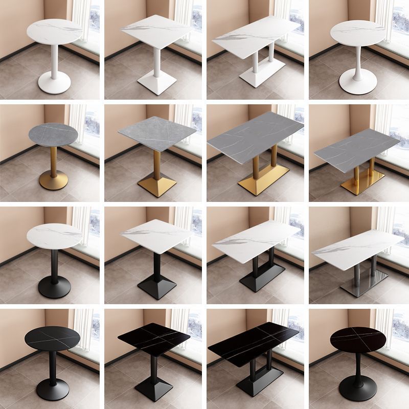 Коммерческий сланцевый обеденный стол, столовая, легкий роскошный современный простой кафе-стол, молочный чай, фастфуд, квадратный стол для переговоров, малый круглый стол