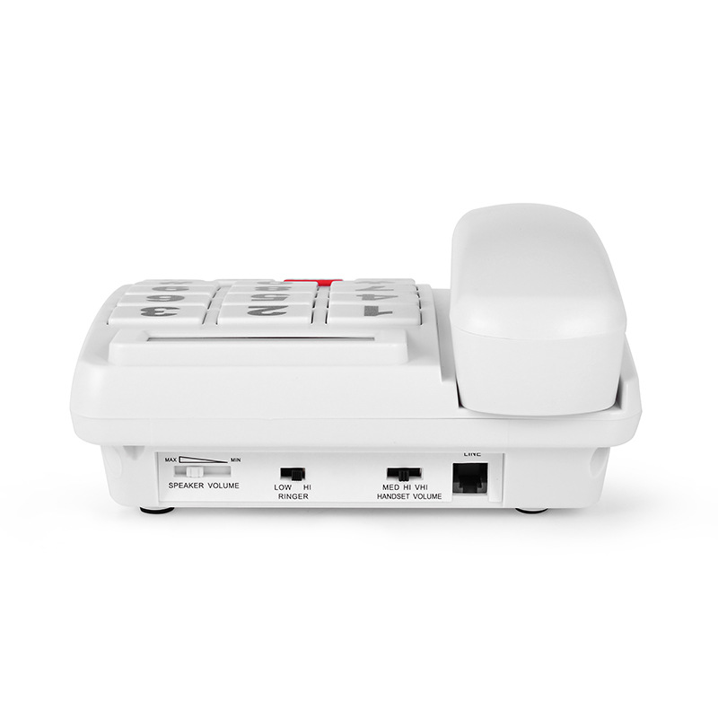 E-commerce wired telephone set with large digital keys for the elderly can adjust the volume of the telephone set in English