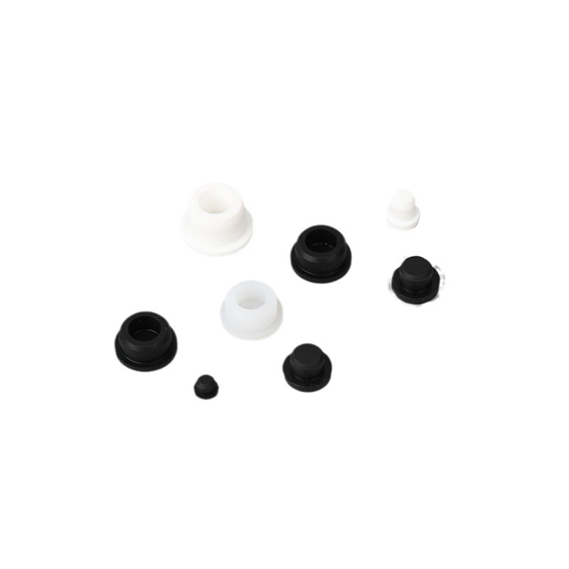 Food grade solid silicone plug sealing dustproof soft silicone plug T-shaped straight hole high temperature resistant plug hollow rubber plug