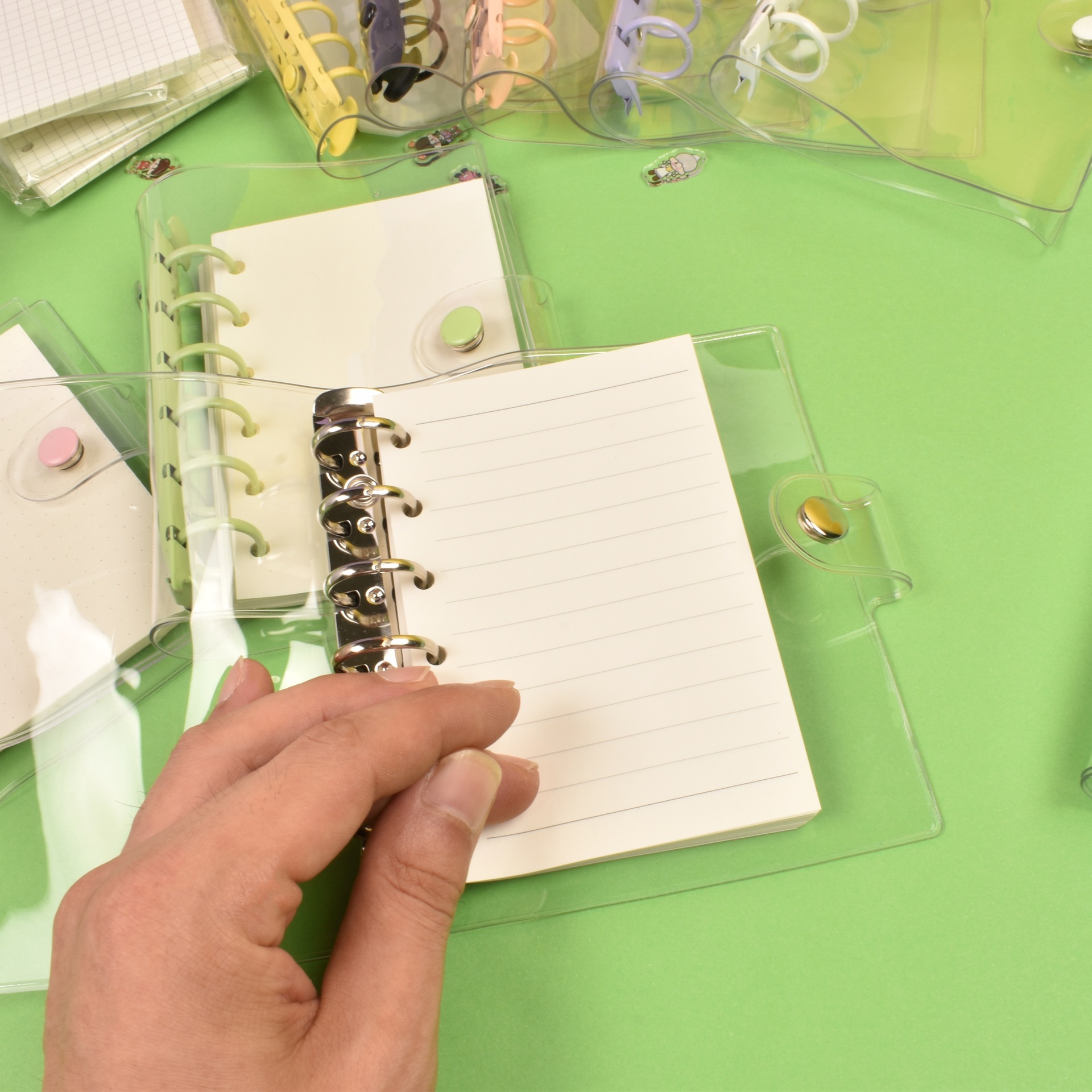 A7 Transparent Cover Pvc Planner Six-Ring Binder Notebook Student-Specific Photo Album Star-Chasing Notebook Loose-Leaf Notebook