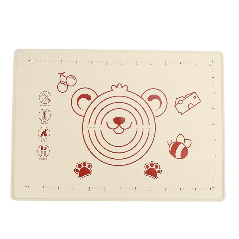 Silicone Kneading Mat Household Food Grade Thickeneded Noodle Mat High Temperature Resistant Cartoon and Noodle Mat Rolling Mat Chopping Board