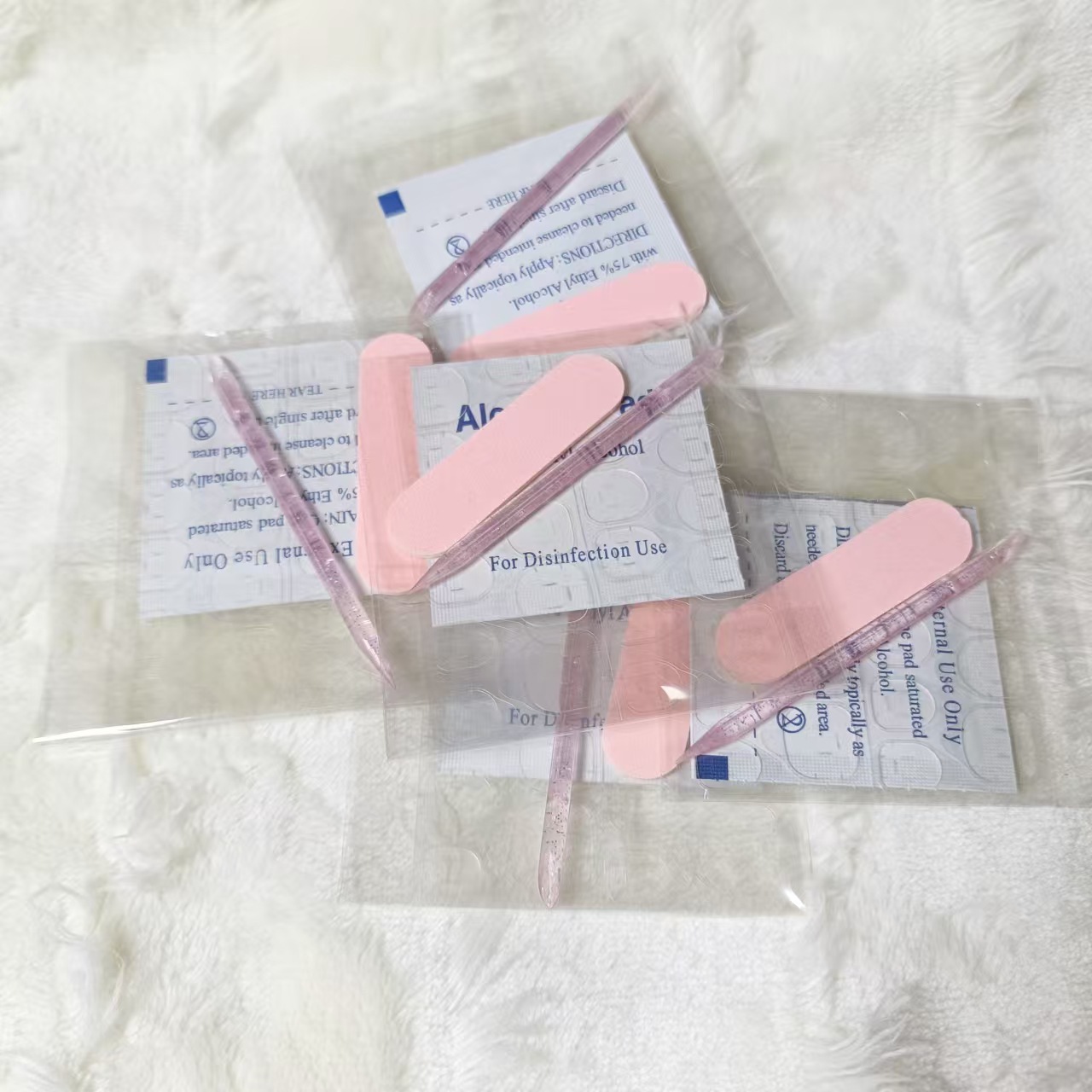 Wearing a four-piece kit alcohol cotton slices orange sticks double-sided jelly glue rubbing strip nail kit suit