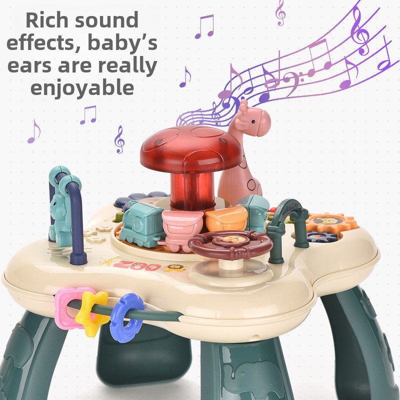 Infant Multifunctional Game Table Early Education Music Enlightenment Baby Animal Park Children's Learning Table Electric Toys