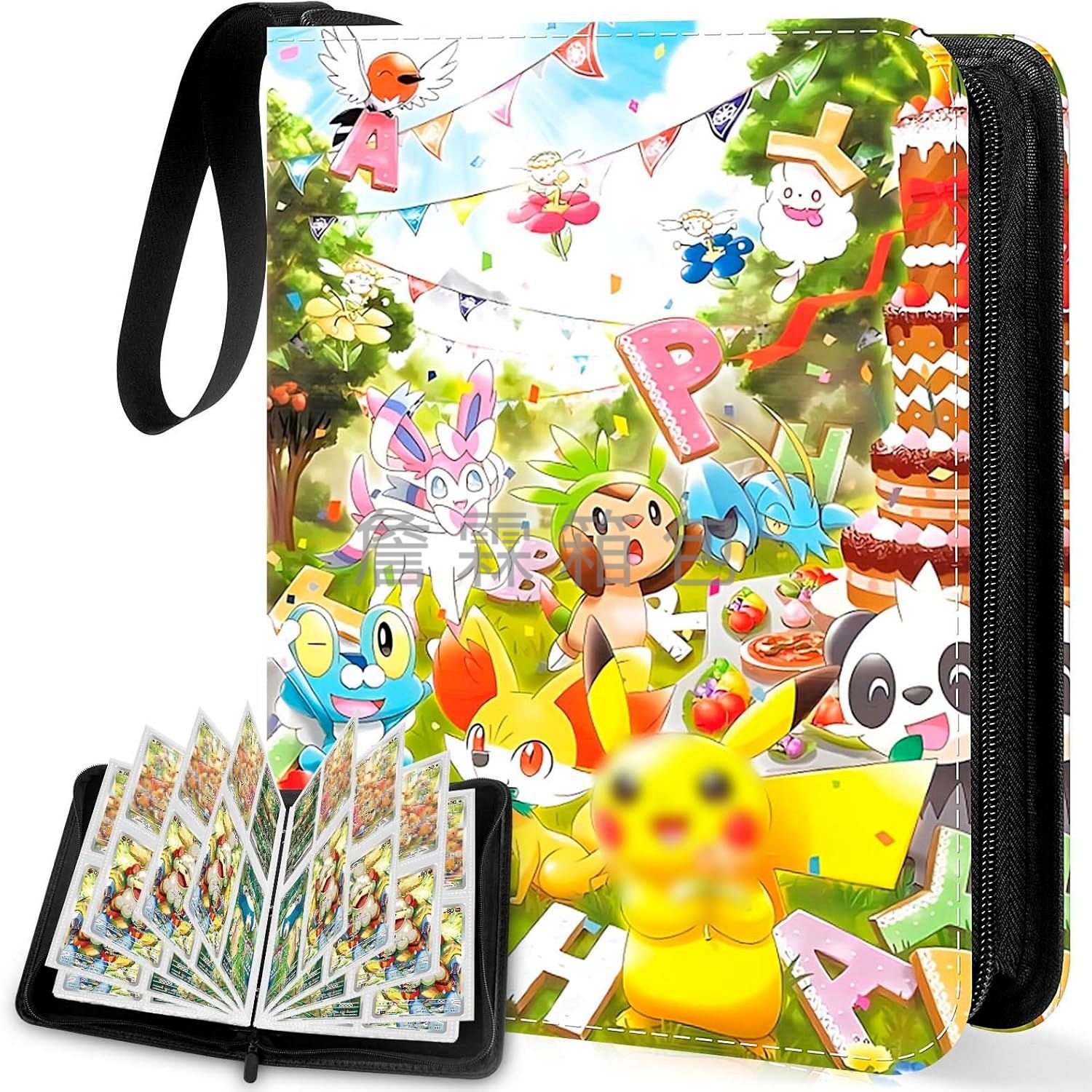 New Illustration Cartoon Card Book Baokemeng Game Card Book Bag Jiugongge PU Leather Zipper Card Bag