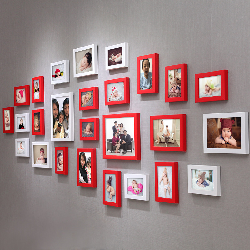 Living room photo wall decoration wall photo frame photo wall stickers hanging wall combination creative sofa background wall without punching holes