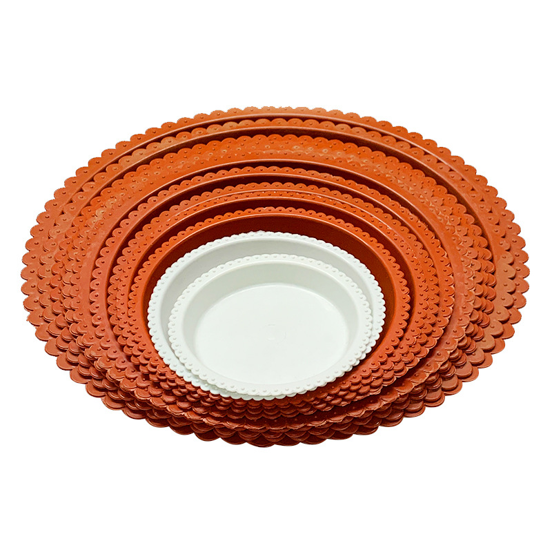 Round Lace Tray Water-Catching Tray Plastic Flower Pot Base, Simple and Corrosion-Resistant, Available in Various Sizes and Colors